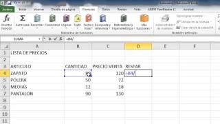 Formula para dividir cantidades en Excel