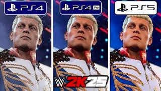 WWE 2K25 PS4 vs PS4 Pro vs PS5 Graphics Comparison