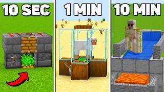 Minecraft Farms in 10 SECONDS, 1 MINUTE & 10 MINUTES!