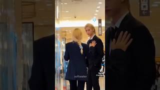 The eye contact Felix gave the staff lady  #straykids