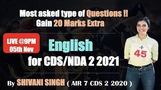 English Most Important Topics for CDS 2 2021 || Science Revision | INSIGHT SSB | With Shivani Singh