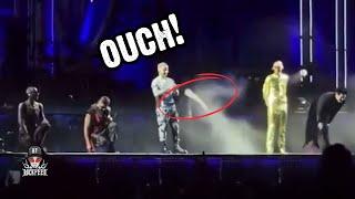 Rammstein Vocalist Till Lindemann Falls Off Stage