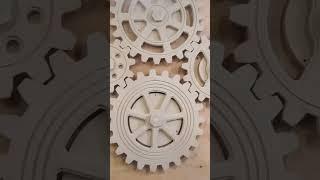 Kinetic 7 feet by 4 feet gear wall by Bitterroot DSign #diywood #gears #stem