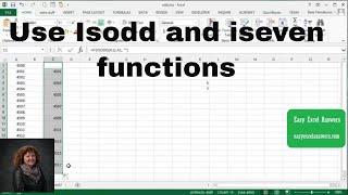 How to use Isodd and iseven function in Excel