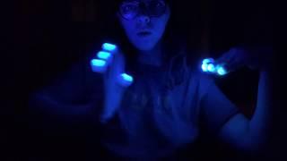 ASMR Hand Movements with LED Gloves (Glove Sounds, Click Sounds, & Tongue Clicking)