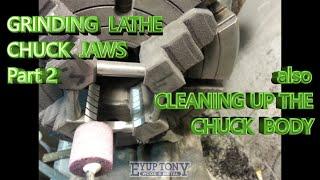 Grinding lathe chuck jaws. Part 2     Removing the birds mouth effect from  inside and outside jaws.