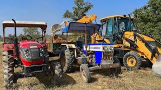 JCB 3DX And Mahindra Tractor And Swaraj Tractor Working For Road Construction In Village | Jcb Dozer