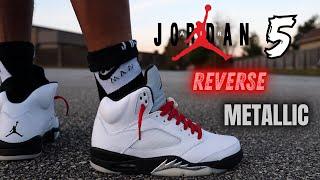 AN OG CLASSIC WITH A TWIST!! JORDAN 5 REVERSE METALLIC DETAILED REVIEW & ON FEET W LACE SWAPS!!