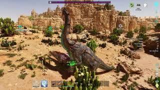 Brachiosaurus vs three Alpha Rex's Ark Ascended.