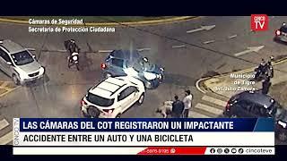 CINCO TV - Tigre impactante accidente entre un auto y una bicicleta