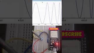 Controlling Sine Wave Frequency with a Potentiometer using ESP32 | #esp32  #shorts