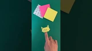 Easy DIY cat origami for finger puppet 