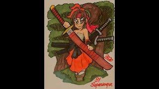 Speed Drawing: Loli Month 2020 - Teenage Loli Samurai