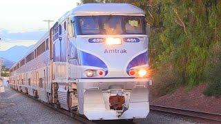 LONG AMTRAK SURFLINER TRAINS