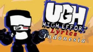 FNF [ Friday Night Funkin ] UGH Lyrics Indonesia