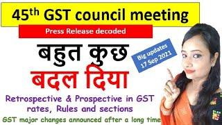 OMG! so many changes announced in GST in 45th GST council meeting, GST major changes
