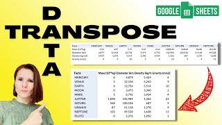 Transpose Data in Google Sheets