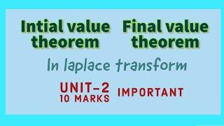 Initial Value Theorem & Final Value Theorem in Laplace Transform(telugu) | Unit-2