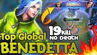 MANIAC With 19 Kill | Benedetta Best Build 2021 | Top Global Benedetta ~ MLBB