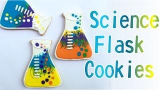 How To Decorate With Wet on Wet Technique / Science Flask Cookies