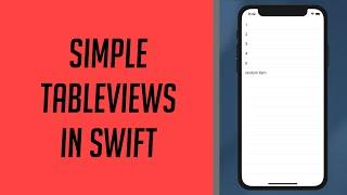 How to setup a Simple Tableview in Swift