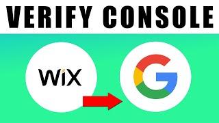Verify Wix Website on Google Search Console (2024)