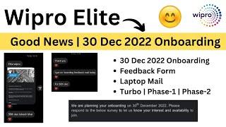 Wipro Finally Started Elite Onboarding | 30 DEC 2022 | Phase-1 | Phase-2 | Laptop Mail | Good News