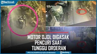 Detik-detik Motor Ojol Digasak Pencuri di Semarang saat Tunggu Orderan