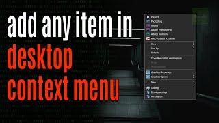 add any application or item in desktop context menu [Right-Click Menu] || Tecwala