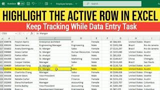 How to Highlight Active Row with Conditional Formatting and VBA: Excel tutorial on Tips and Tricks