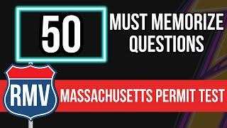 RMV Massachusetts Permit Test (50 Must Memorize Questions)