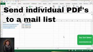 send individual PDF's to a mail list in Excel