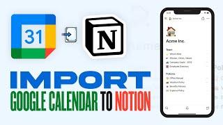 How To Import Google Calendar Into Notion (2024) Tutorial Step by step