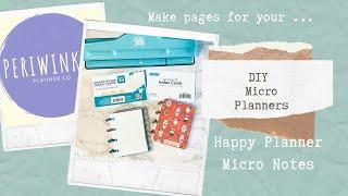 DIY Micro pages | USING INDEX CARDS | for Happy Planner Notes