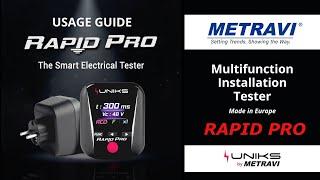 Metravi UNIKS Rapid Pro Multifunction Installation Tester Usage Guide
