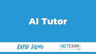 Rapid demo of AI Tutor from NetExam LMS+