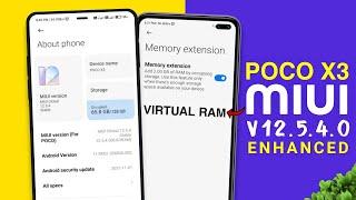 POCO X3 MIUI 12.5 Enhanced Edition Update | RAM Extension | MIUI V12.5.4.0 for POCO X3