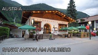 SANKT ANTON AM ARLBERG  A Beautiful Evening walk Tirol Austria 8K