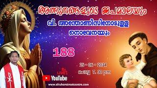 അത്ഭുതങ്ങളുടെ ജപമാല 07.30 pm ️ ചൊവ്വ  25-06-24