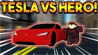 ROADSTER TESLA (BEST CAR) VS HOTROD (HERO)! | ROBLOX: Mad City