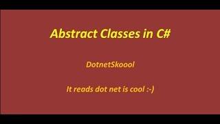 Abstract Classes in C#