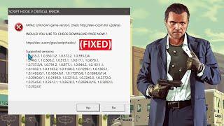 GTA V; Script Hook V Critical Error | Fatal Unknown Game Version Issu 100% Fixed Steam And EpicGames