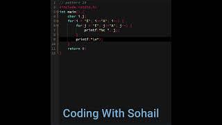 Pattern 29 || C Programming || Coding With Sohail #shorts