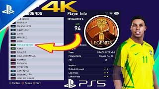  PES 2021 - Option File - PS4 / PS5 Classic & Legends - BRAZIL - 100% Real Faces ! 