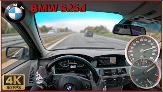 BMW e61 525d 177hp Top Speed on German Autobahn 4K 60FPS POV