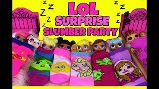 LOL Surprise Dolls  SLUMBER PARTY  Disney Princess Theme  Blind Bags Candy Doll Story Video