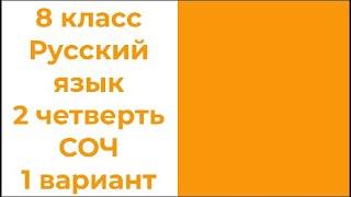 8 класс Русский язык 2 четверть СОЧ 1 вариант