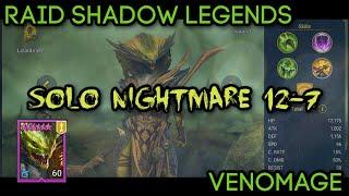 VENOMAGE - SOLO NIGHTMARE Campaign 12-7 with an EPIC Champion | RAID: Shadow Legends