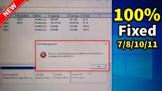There Is Not Enough Space Available On The Disk To Complete This Operation Windows 10