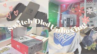 Nintendo Switch Oled  Unboxing | Unboxing + Setup | aesthetic unboxing